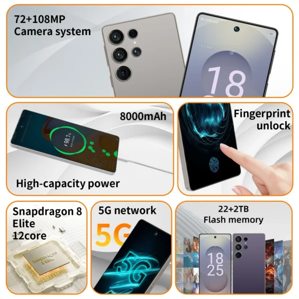 2025 haute qualité pour S25 Ultra 7.3 pouces LCD Smartphone écran tactile téléphones mobiles AMOLED panneau d'affichage dynamique – Image 4