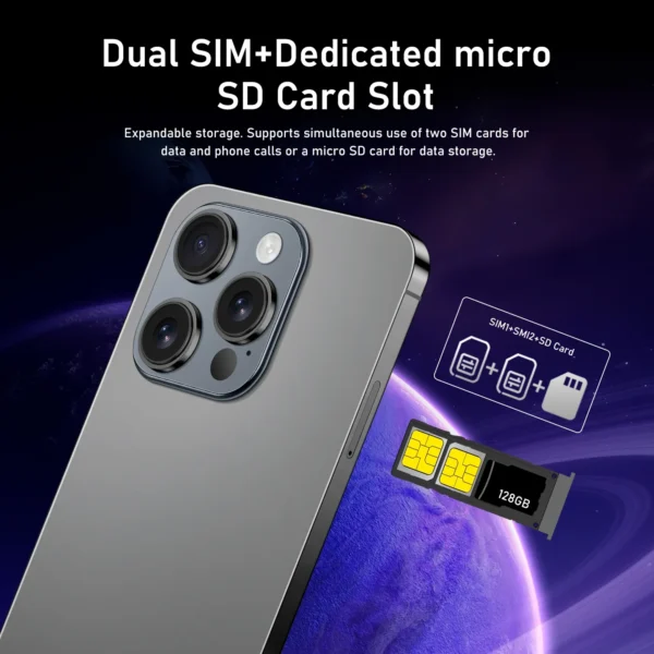 2025 haute qualité pour i16 Pro Max 7.3 pouces LCD Smartphone écran tactile AMOLED panneau d'affichage téléphones mobiles dynamiques – Image 5