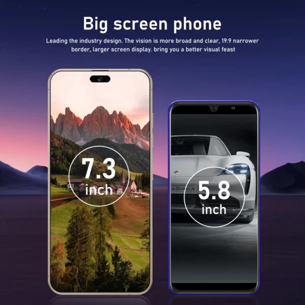 2025 haute qualité pour i16 Pro Max 7.3 pouces LCD Smartphone écran tactile AMOLED panneau d'affichage téléphones mobiles dynamiques – Image 6