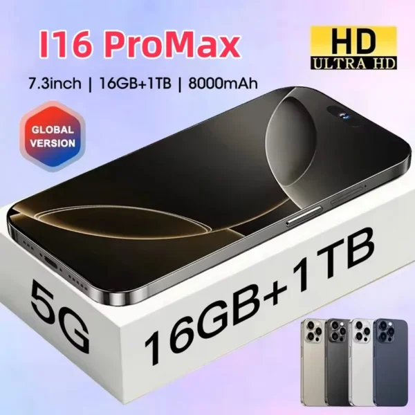 2025 haute qualité pour i16 Pro Max 7.3 pouces LCD Smartphone écran tactile AMOLED panneau d'affichage téléphones mobiles dynamiques