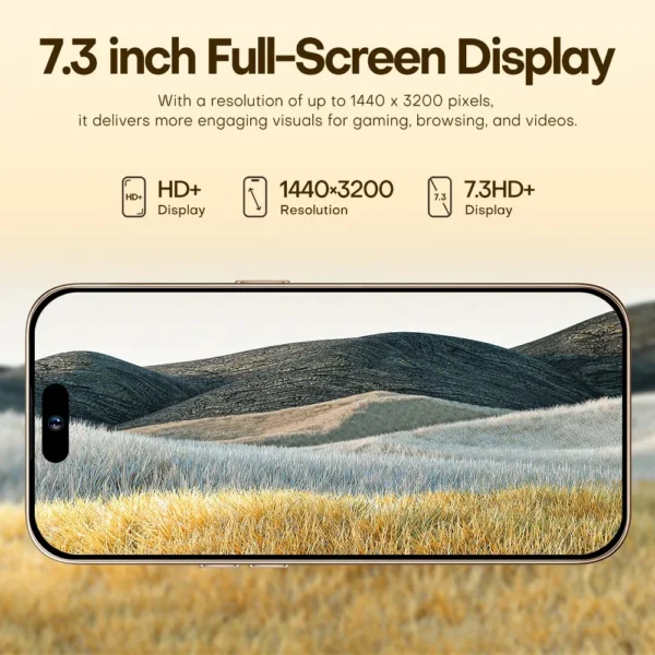 2025 Original 22G + 2TB Smartphone 7.3 pouces étui pour I16 ProMax plein écran 4G 5G téléphone portable 8000mAh téléphones mobiles Version mondiale – Image 5