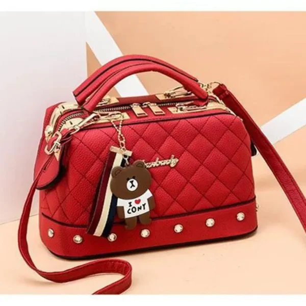 Nouveau sac à bandoulière femme grande capacité sac à main pour femmes sac à bandoulière motif litchi sac seau Portable dames sacs de messager – Image 2
