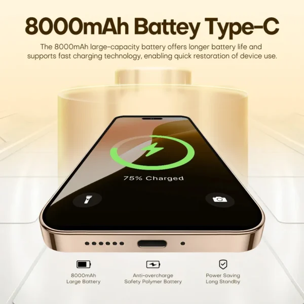 2025 Original 22G + 2TB Smartphone 7.3 pouces étui pour I16 ProMax plein écran 4G 5G téléphone portable 8000mAh téléphones mobiles Version mondiale – Image 6